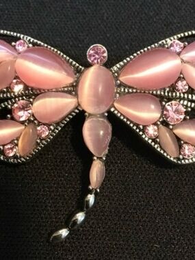 Lia Sophia Pink Dragonfly Brooch with Faceted Accents - NWT